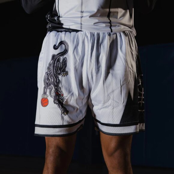 In the Lab Stealth Shorts Men Large White Basketball Drawstring Heavyweight Mesh - Picture 1 of 10